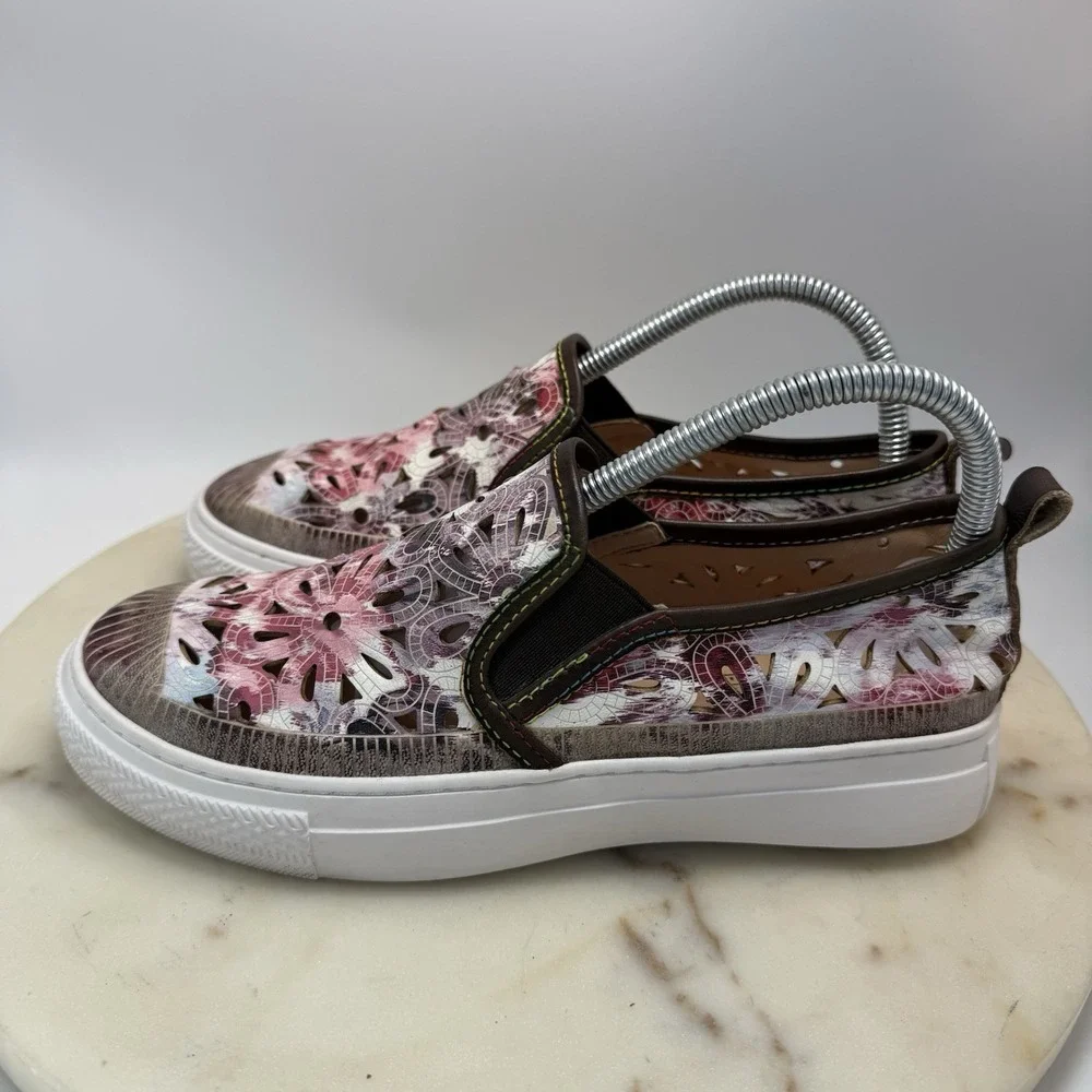 L'Artiste Spring Step Denofeden Loafer Sneaker Floral Cutout Women's EU 39/US 8